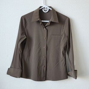 Jil Sander Taupe Button Down Blouse